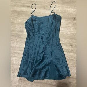Teal Silk Dress
